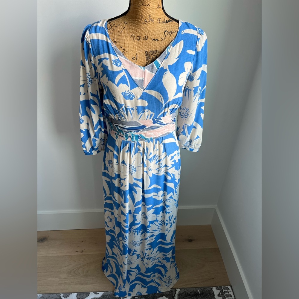 Anthropology Muave Maxi V neck dress